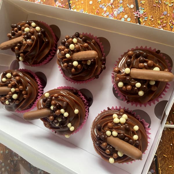 Cupcakes topped with Belgian Chocolate Gannache