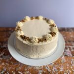 Carrot Cake Birthday Cake with Cream cheese Icing and Wallnuts