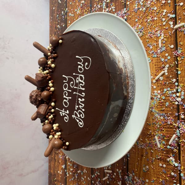 Chocolate Biscuit Cake Torte with Chocolate Treats Decoration