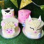 Four cute farm themed childrens cakes