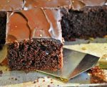 Chocolate slice with ganache topping
