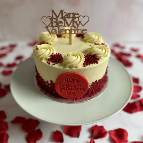 Raspberry & Buttercream Valentines Cake with Custom Cake Topper!