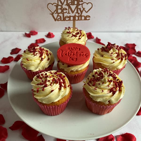 Valentines Cupcakes available with Custom Topper